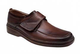Pantofi bărbați maro din piele naturală, cu închidere velcro – GKR09M